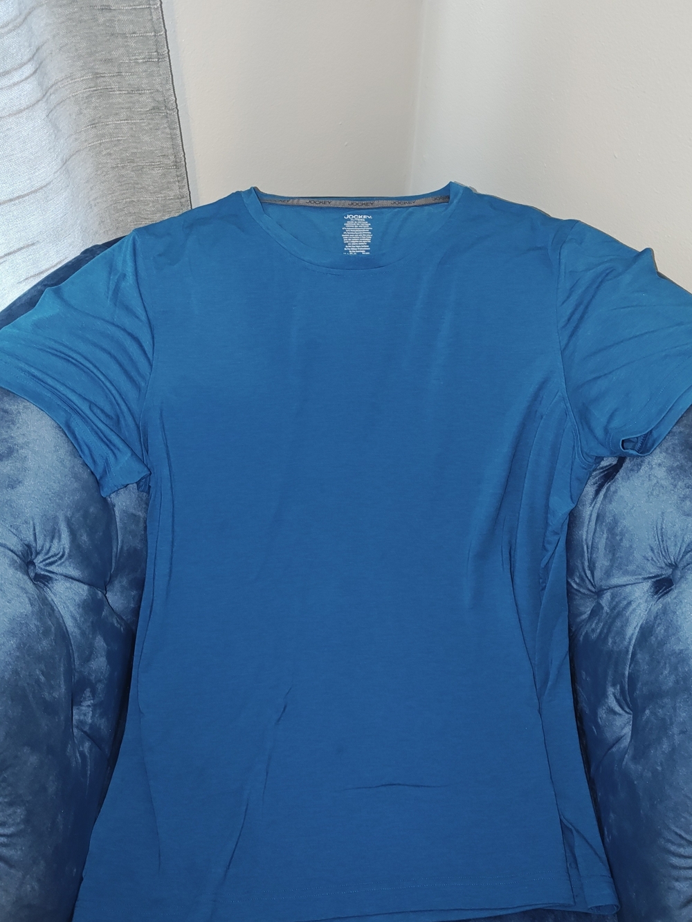 2 Pack - Jockey Men's XL Short Sleeve Crew Neck Tees, Blue & Charcoal Grey